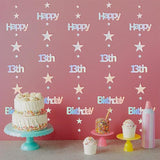 Iridescent 13th Birthday Garland with Twinkle Star Streamer for Girls Party Decorations