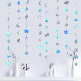 Iridescent Leaf Garland with Hanging Streamers for Birthday Wedding and Party Decorations
