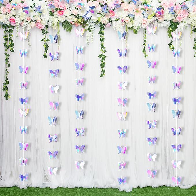 3D Butterfly Hanging Garland Set for Wedding Birthday Baby Shower and Party Decorations
