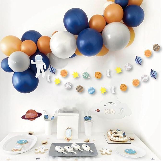 Colorful Space Hanging Paper Decoration 4 Strings 8 Ft Solar System Garland