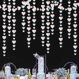 Iridescent Holographic Heart Garland 56 Ft Neon Love Hanging Streamers Decor