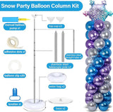 Snow Party Balloon Column Stand Kit with Adjustable Towers for Winter Wonderland Parties