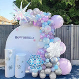 Winter Wonderland Balloon Arch Kit with Snowflake and Star Balloons for Holiday Parties