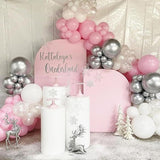 Pink, Silver & White Balloon Arch Kit: Winter Party, Baby Shower