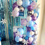 Winter Balloon Arch Kit with 103PCS Purple, Blue, White, Silver Balloons for Holiday Parties