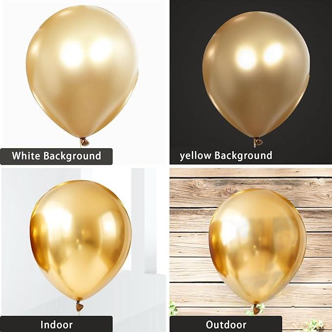 145PCS Metallic Gold Balloon Arch Kit with Mixed Sizes for Birthday Party Decorations