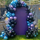 Black Purple Blue Balloons with Metallic and Confetti for Birthday Baby Shower Party Decor