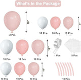 102PCS Pink White Balloon Arch Kit with Bow Balloons for Birthday and Party Decorations