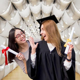 White Silver Square Foil Balloon Wall Tunnel Backdrop Kit for Party Decor