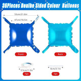36PCS Navy Blue Double-Sided Foil Balloon Wall Backdrop for Winter Party Decor