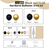 Black Gold New Year 2026 Balloon Garland Arch Kit with Star Balloons Party Decor