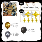 Black Gold Balloon Garland Arch Kit 2025 NYE Star Balloons Party Decor