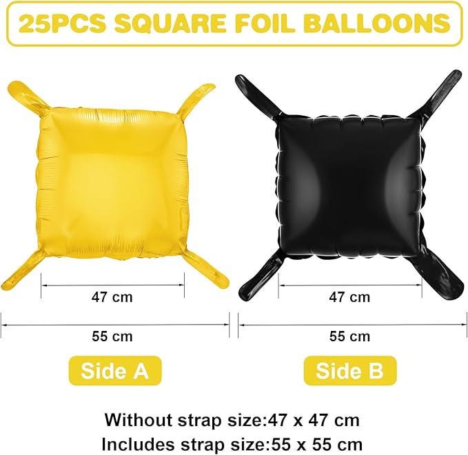 Black Gold Foil Balloon Wall 25pcs Double Sided Arch Kit Party Decor