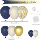 Navy Blue Gold Balloon Garland Arch Kit 142pcs Confetti Balloons Party Decor