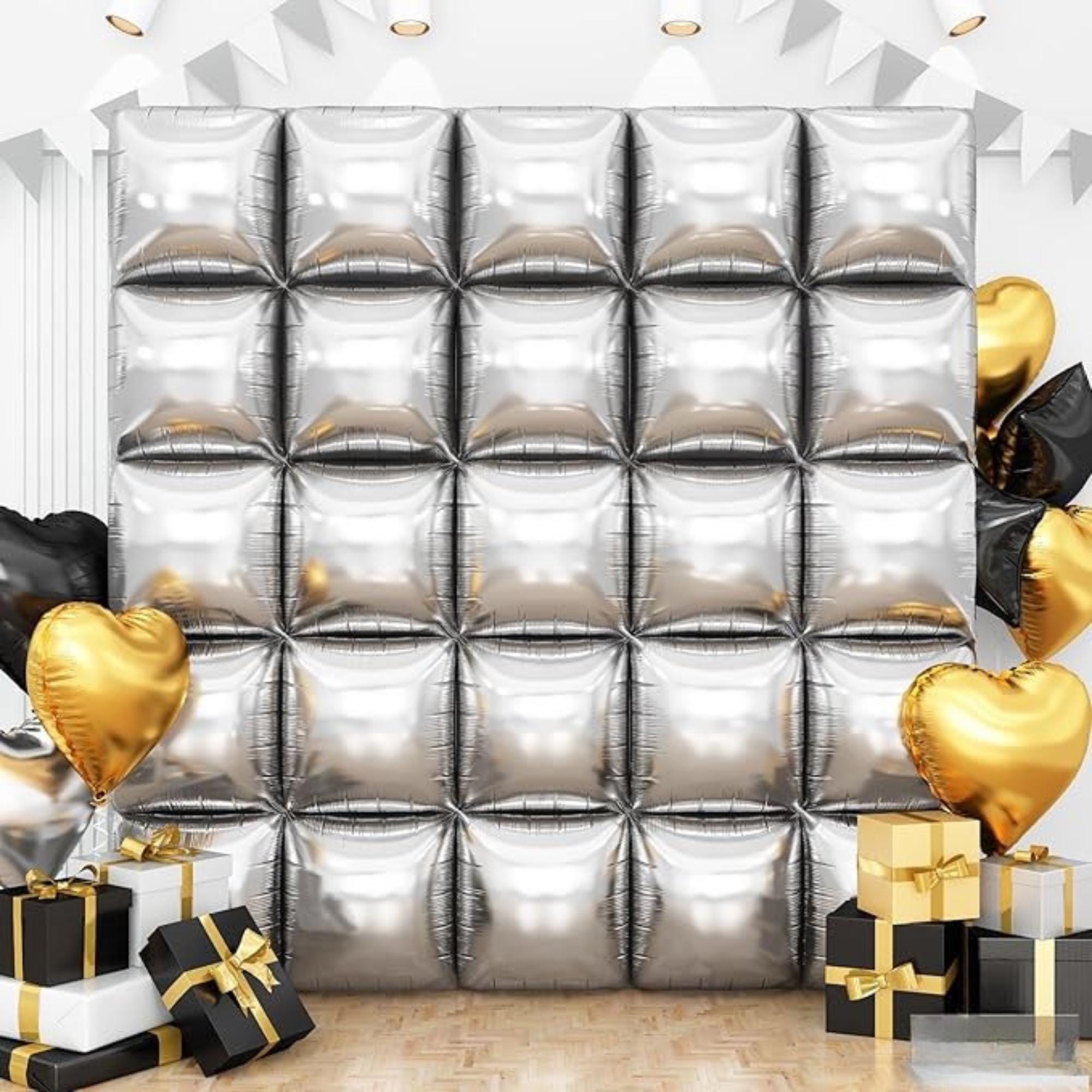Silver Foil Balloon Wall Double Sided Arch Kit Birthday Graduation Party Decor