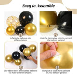 Black Gold Balloon Garland Arch Kit 135pcs Confetti Star Balloons Party Decor