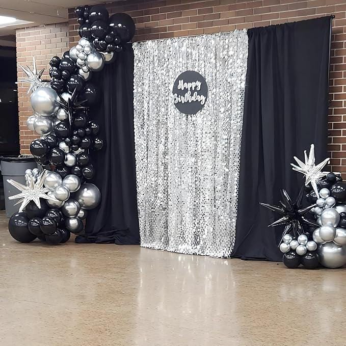Metallic Silver Balloon Garland Arch Kit 150pcs Chrome Balloons Party Decor