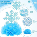 Snowflake Winter Table Centerpieces 12 Sets 25pcs Double-Sided Honeycomb Party Decor