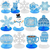 Winter Party Table Centerpieces 13pcs Snowflake Snowman Decorations for Birthday Party