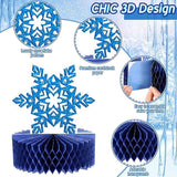 Winter Wonderland Table Centerpieces 12pcs Blue White Snowflake Decorations for Party