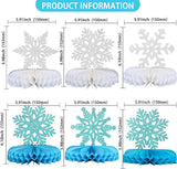 Snowflake Honeycomb Table Centerpieces 6pcs Blue Silver Decorations for Winter Party
