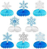 Frozen Winter Wonderland Table Centerpieces 8pcs Snowflake Honeycomb Party Decorations