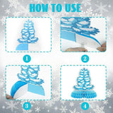 Winter Wonderland Table Centerpieces 9pcs 3D Snowflake Snowman Blue White Party Decor