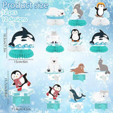 Penguin Arctic Animal Table Centerpieces 12pcs Honeycomb Winter Party Decorations