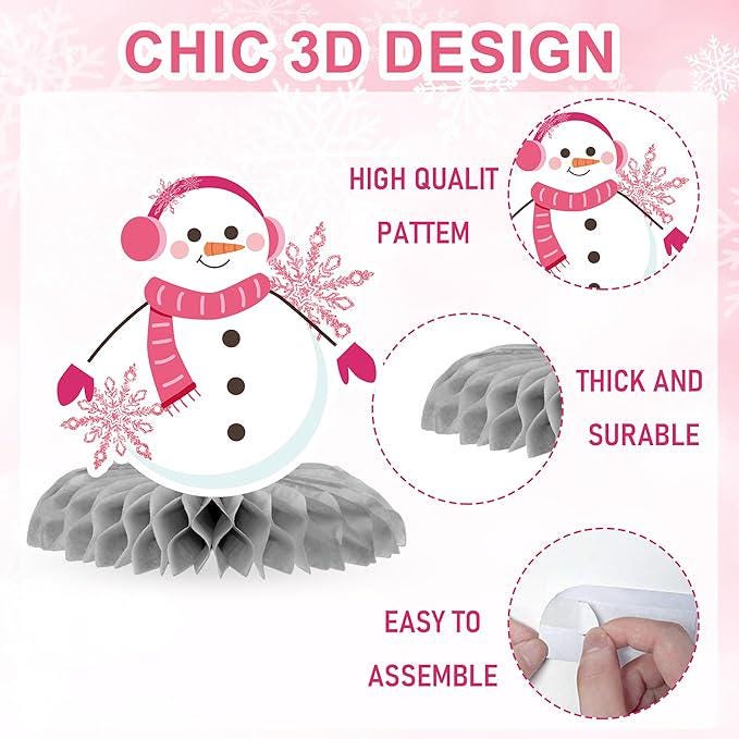 Baby It’s Cold Outside Baby Shower Table Centerpieces Snowflake Honeycomb Girl Decor