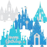 Frozen Castle Table Centerpiece Glitter Winter Snowflake Decorations for Girls Birthday Party
