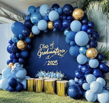 Navy Blue Gold Balloon Arch Kit Double Stuffed for Birthday Graduation Wedding Party