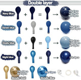 Navy Blue Gold Balloon Arch Kit Double Stuffed for Birthday Graduation Wedding Party