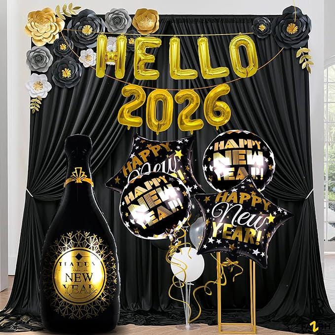 Hello 2026 Balloons Gold Set Giant 40 Inch Happy New Year Numbers Party Decorations