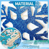 Winter Onederland Banner for 1st Birthday Party with Blue Silver Snowflakes