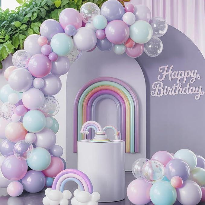 50 Pcs Pastel Pink Blue Purple Latex Balloons for Baby Shower and Birthday Party