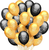 Black & Gold New Year's Eve Balloons, 2026 Party Decorations (50 Pack)