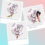 10 Pack 36 Inch Jumbo Rainbow Confetti Balloons with Glitter for Party Decorations