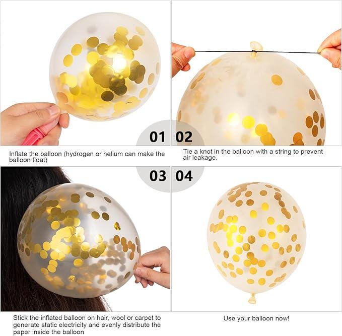 Black and Gold Balloon Kit, Star & Confetti Party Decorations