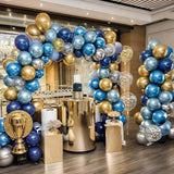 Blue Gold Silver Balloons 50 Pack 12 Inch Metallic Birthday Party Decoration
