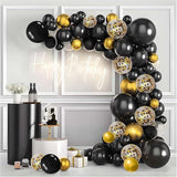 Black and Gold Balloons 50 Pack 12 Inch Confetti Party Decoration