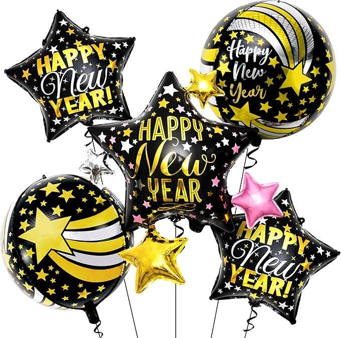 Giant New Year Decorations 32 Inch Star Balloons Party Set 2026
