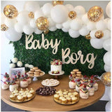 50 Pack Gold White Confetti Balloons 14 Inch Latex Metallic Party Decorations
