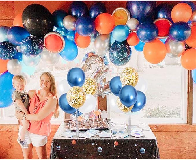 Blue White Gold Balloon Centerpiece Set 4 Pack Party Table Decorations 2025