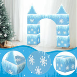 Bucherry 9pcs Winter Princess Castle Birthday Decorations with Snowflake Fort