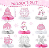 9pcs Winter Snowflake Honeycomb Table Centerpieces for Christmas and Birthday Parties