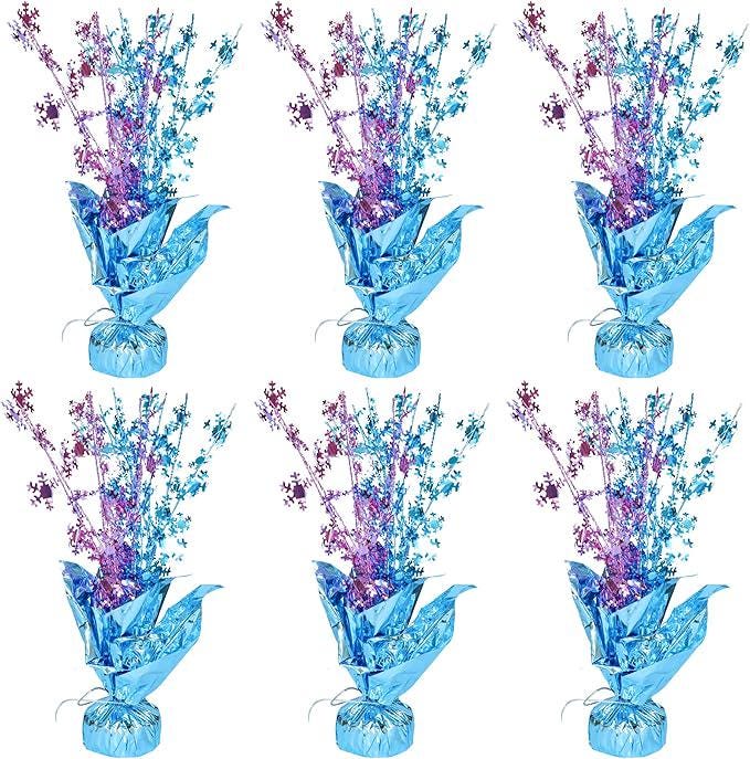 Metallic Foil Snowflake Spray Centerpieces for Winter Wonderland Party Decor