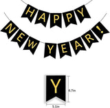 Happy New Year Banner, Gold Foil Lettering
