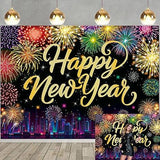 2026 New Year Backdrop Fireworks City Night Scene for NYE Party Photo Studio