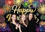 2026 New Year Backdrop Fireworks City Night Scene for NYE Party Photo Studio