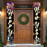 XL Happy New Year Door Banner 72x12 Inch Scripted NYE Party Decorations 2026